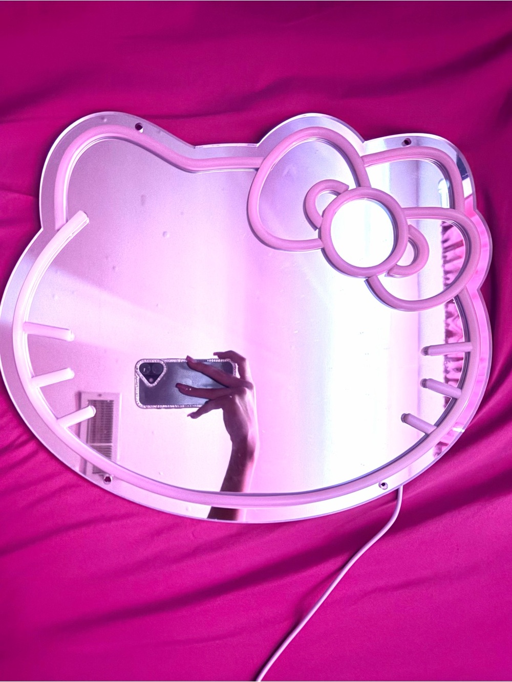 Pink Hello Kitty Style LED Wall Mirror